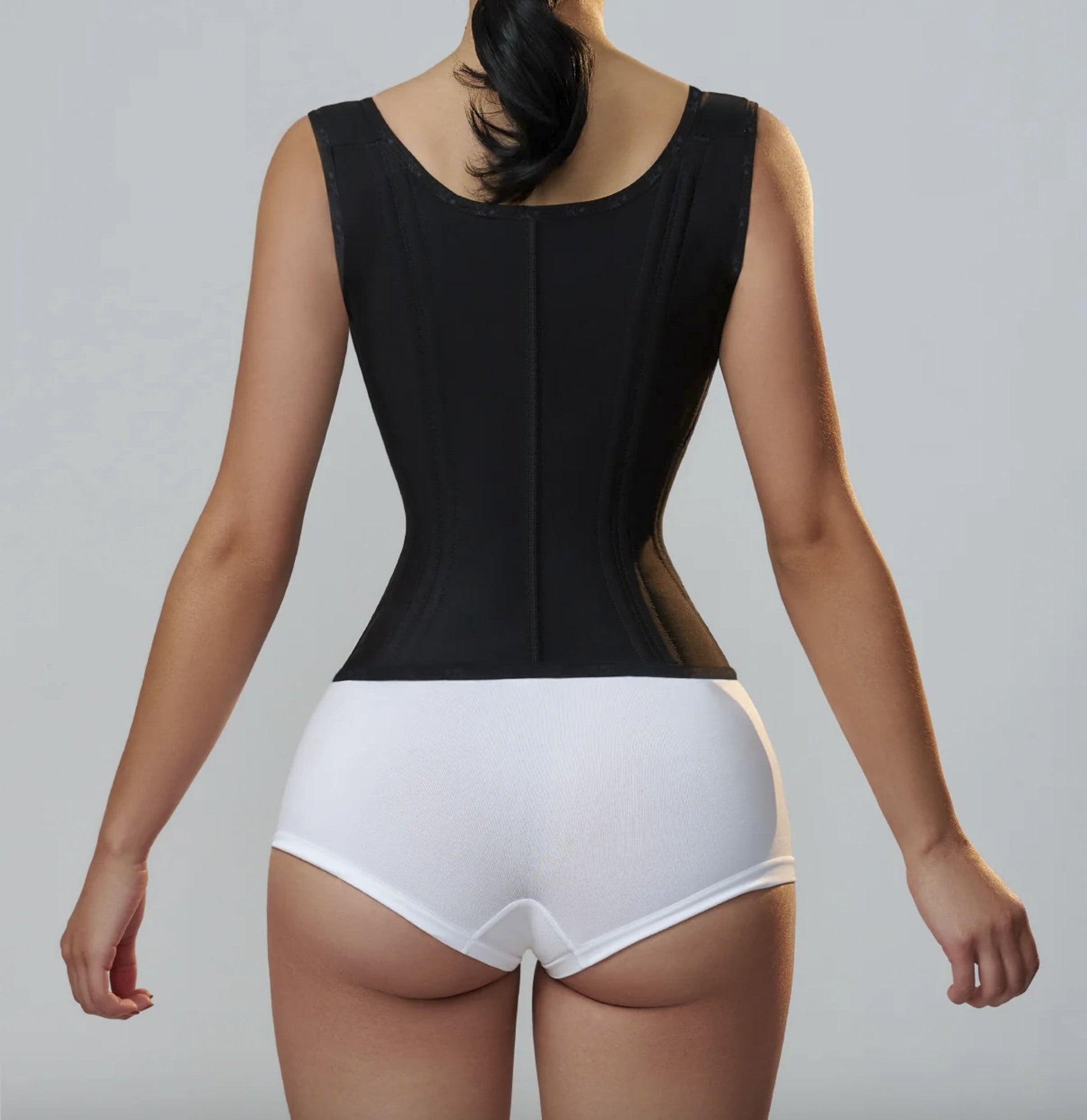 15-bone waist trainer and tummy control belt for women with zipper and buttons, retro corset