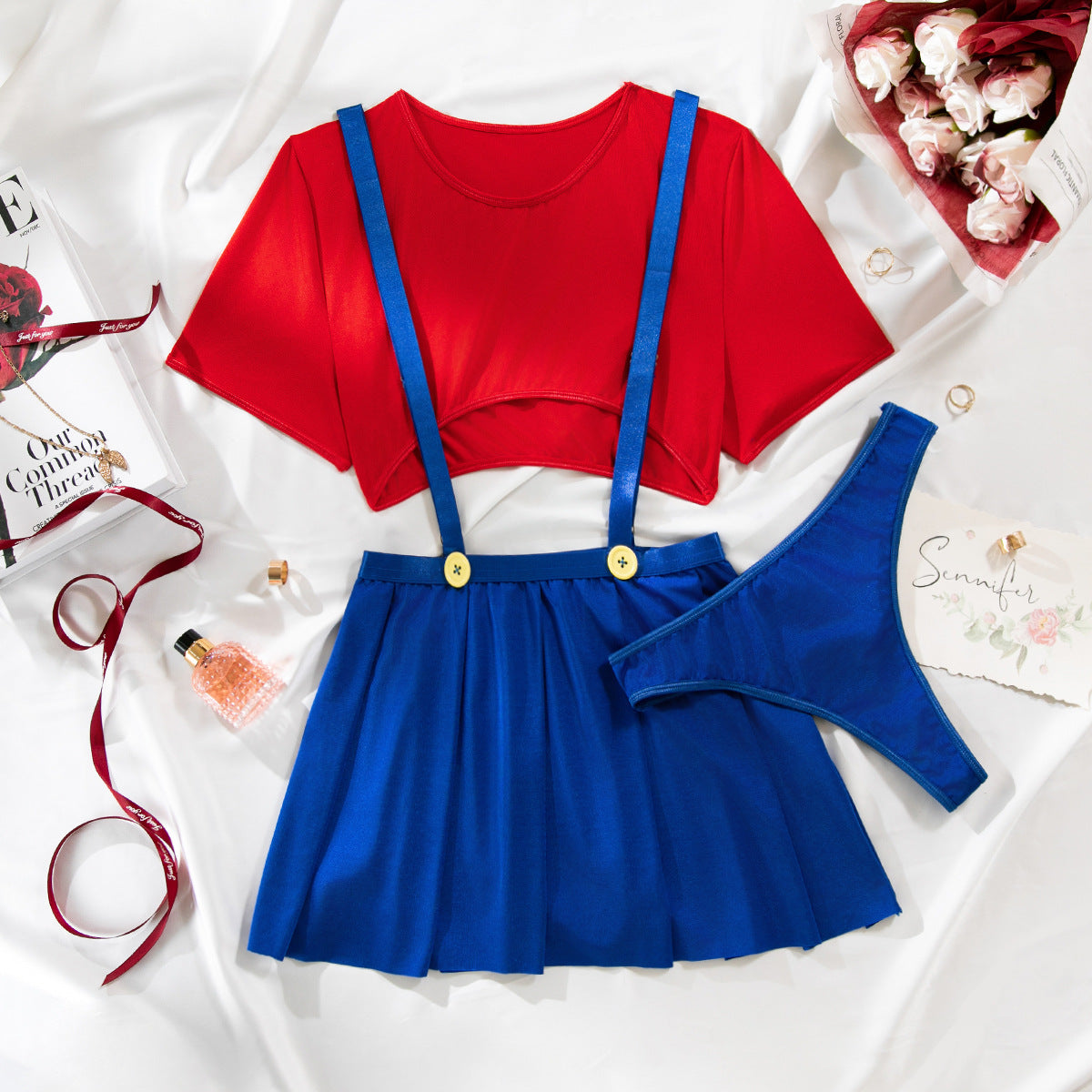 Sexy Party Uniform, Costume Play Passionate Temptation Strap Lingerie Set,Cosplay