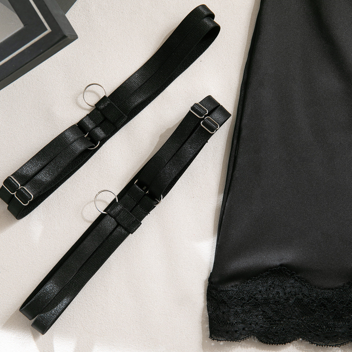 Women's Lace Trim Lingerie Set, Sexy Hollow Out Patchwork Shaping Sexy Lingerie