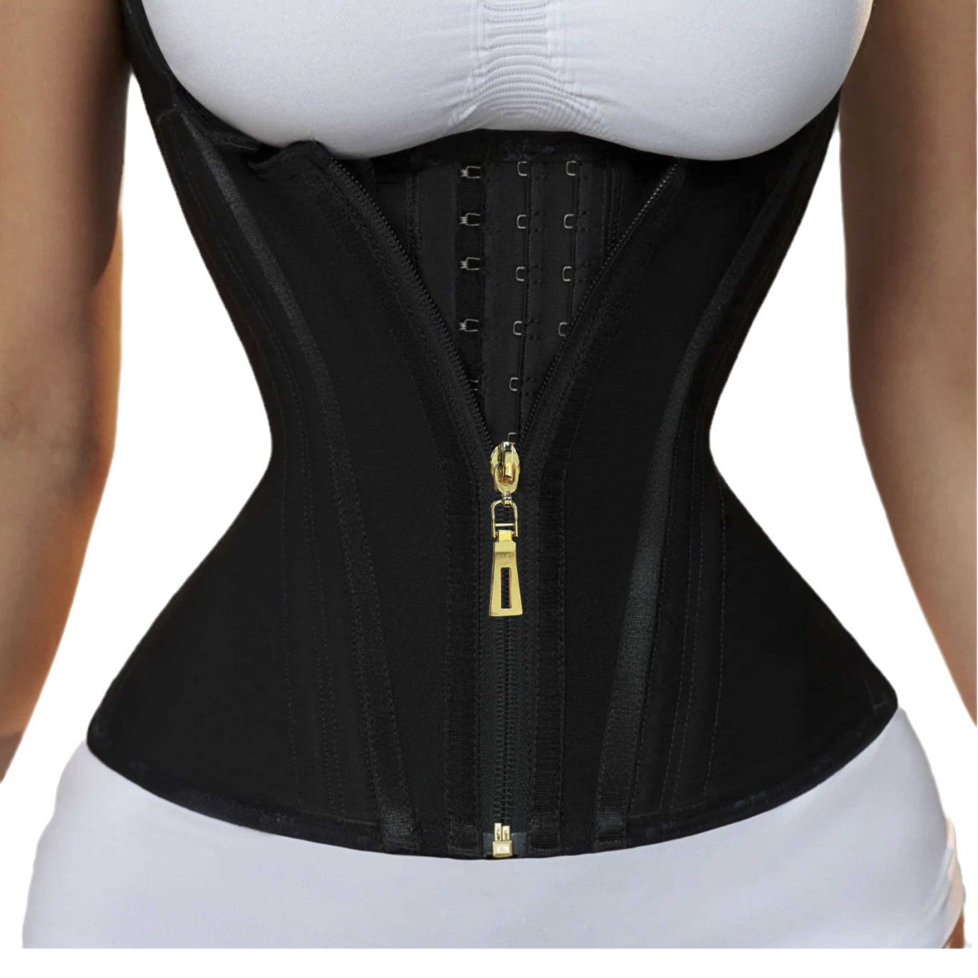 Women's Zipper Double Layer Steel Bone Tight Waist Shaping Top, Tummy Control Latex Shaping Vest XS-XXXL
