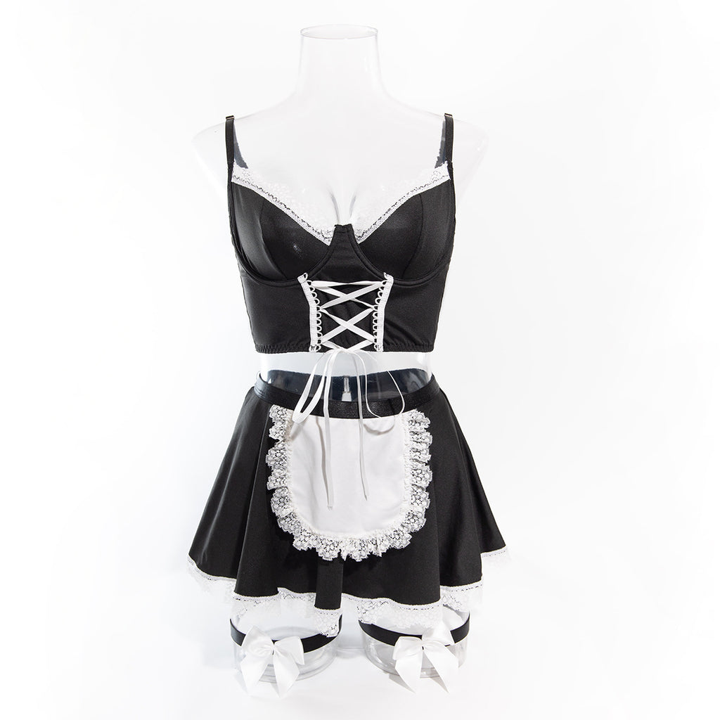 Sexy Strap Temptation Maid Costume, Cosplay Uniform Set