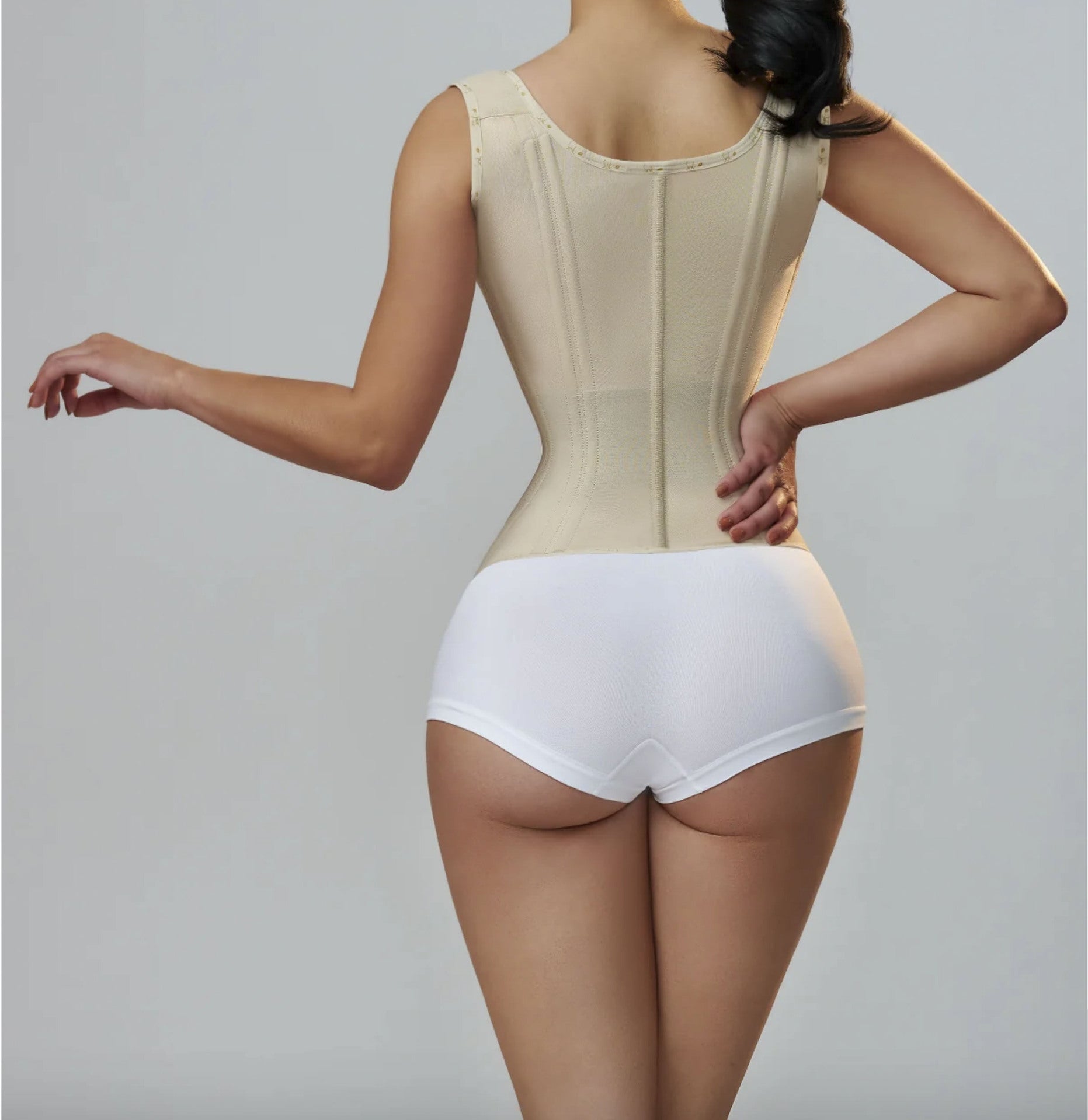 Women's Zipper Double Layer Steel Bone Tight Waist Shaping Top, Tummy Control Latex Shaping Vest XS-XXXL
