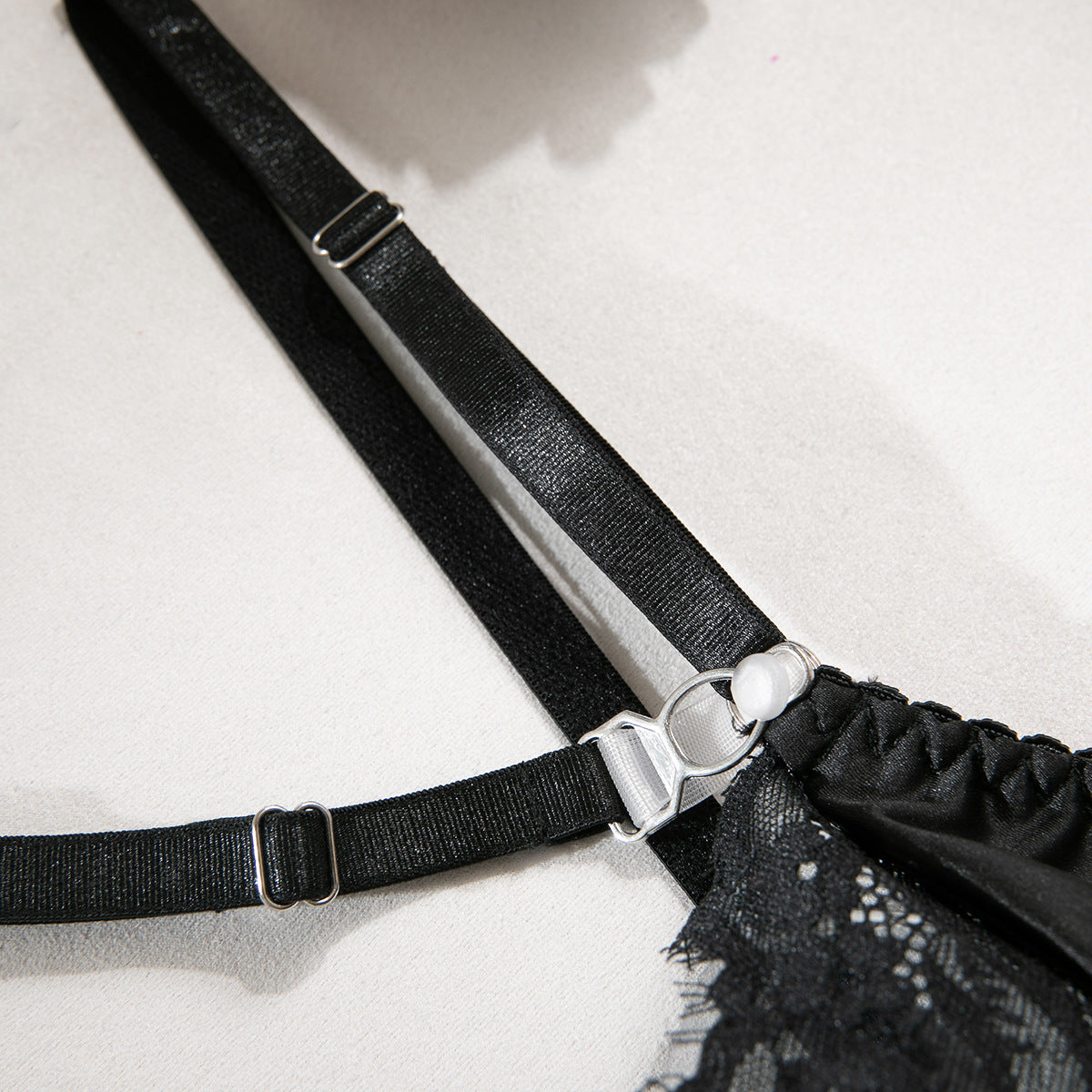 Women's Lace Trim Lingerie Set, Sexy Hollow Out Patchwork Shaping Sexy Lingerie