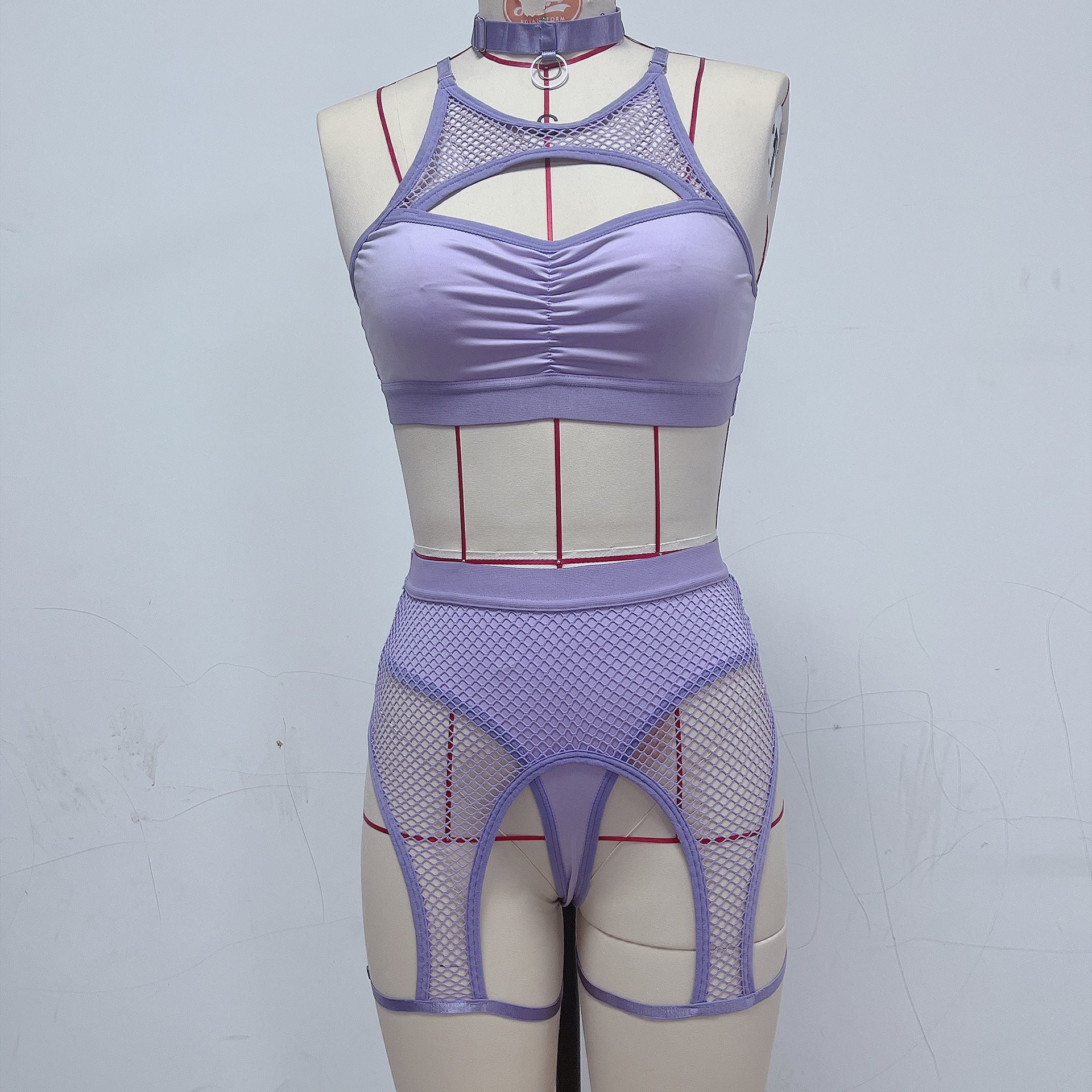 Lingerie, women's mesh sexy nightgown Spliced underwear