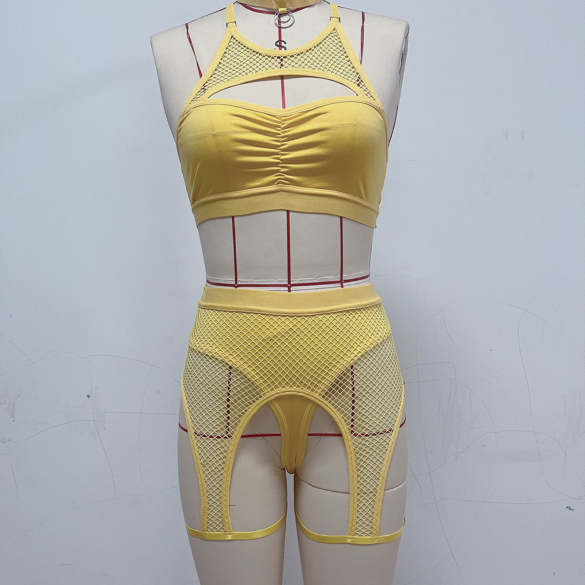 Lingerie, women's mesh sexy nightgown Spliced underwear