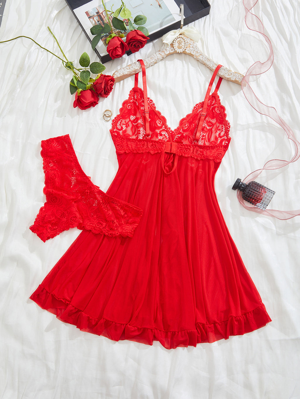 Sexy Split Lace Pajama Set, Sexy Pajamas