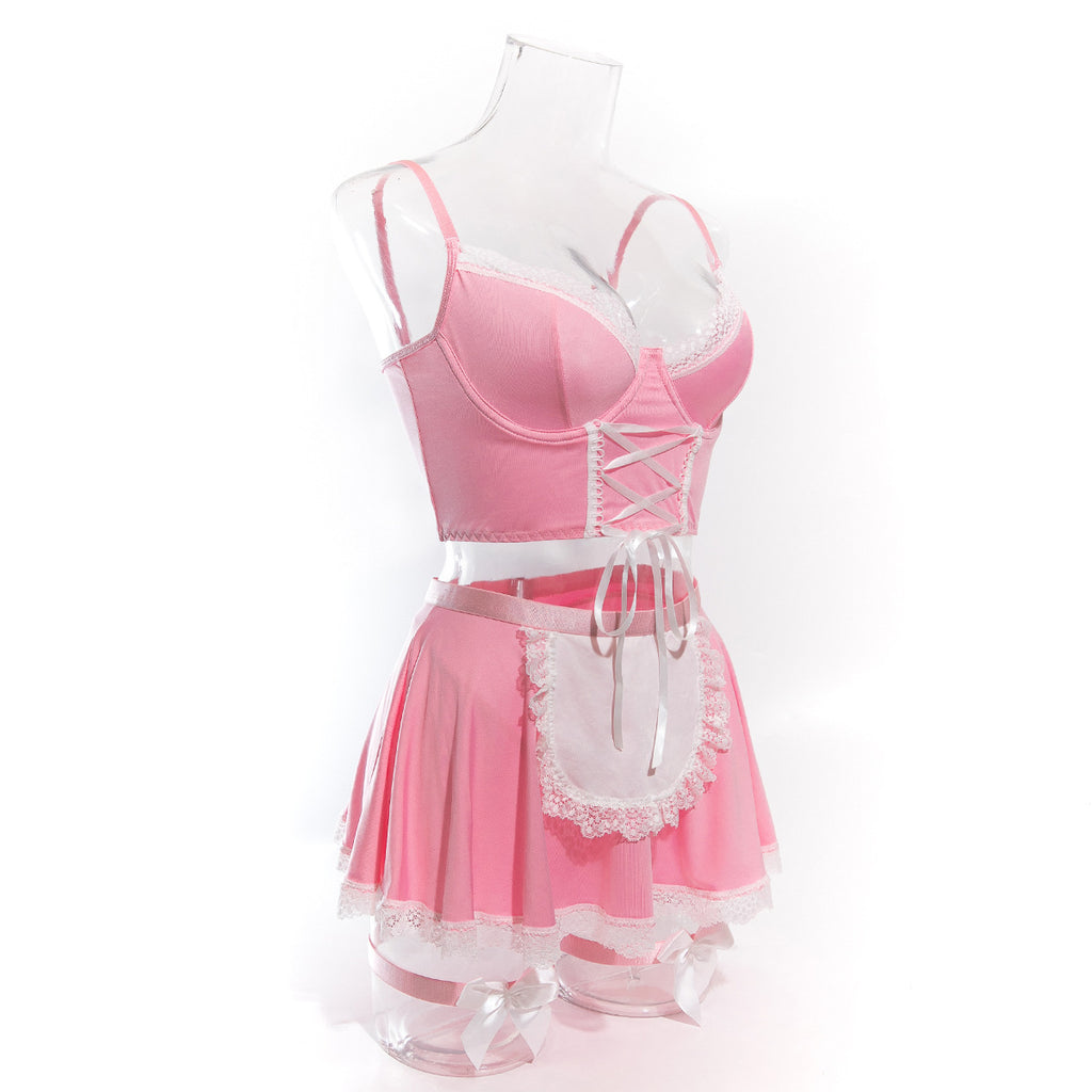 Sexy Strap Temptation Maid Costume, Cosplay Uniform Set