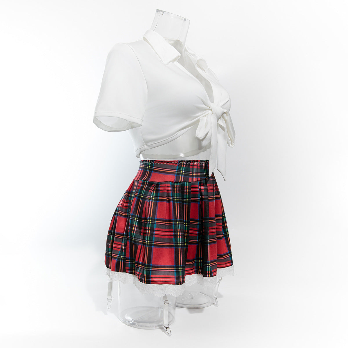 Sexy Hot Plaid Skirt JK Uniform, Deep V Temptation Game Sexy Uniform, Cosplay Underwear Suit