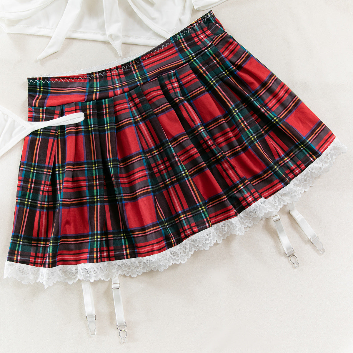 Sexy Hot Plaid Skirt JK Uniform, Deep V Temptation Game Sexy Uniform, Cosplay Underwear Suit