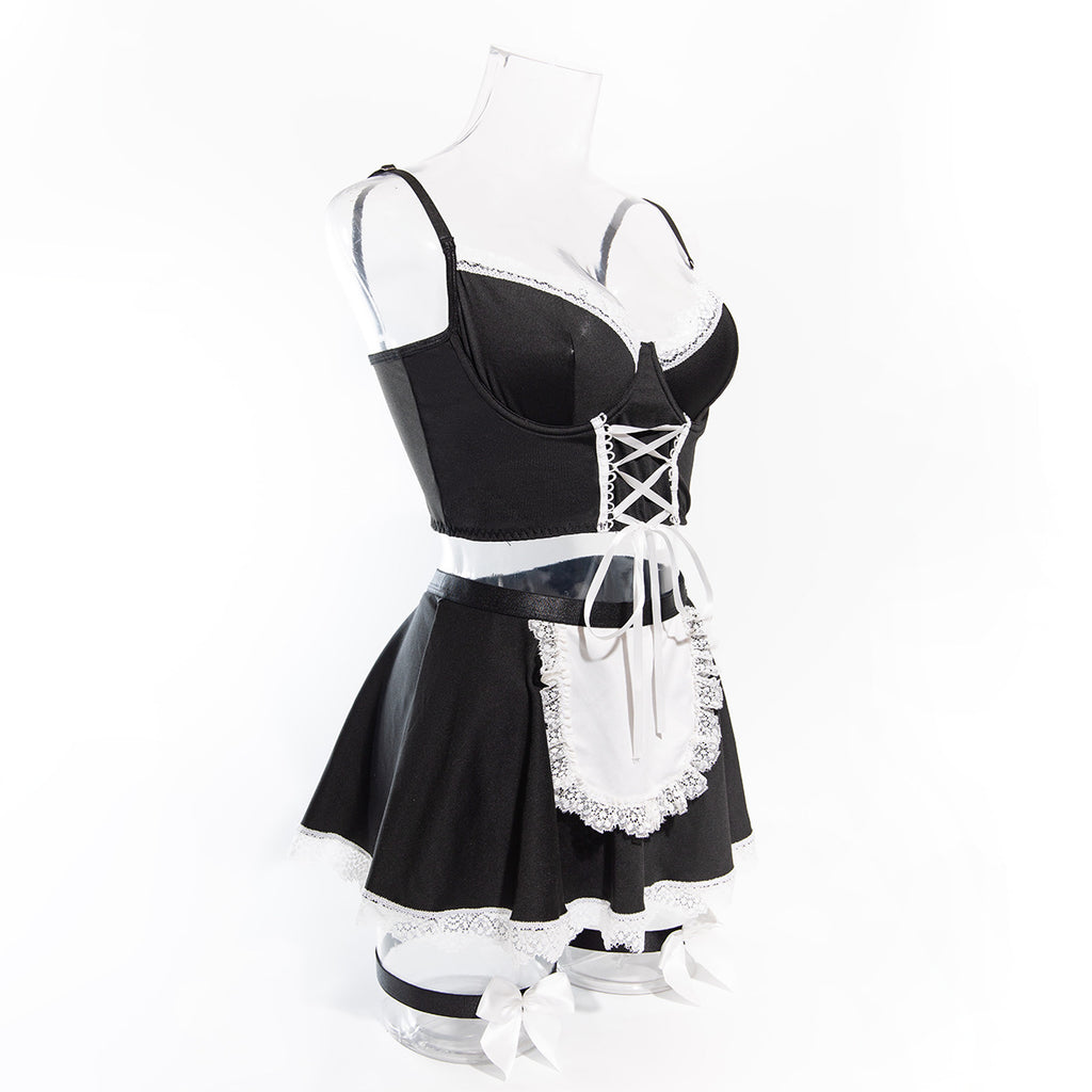 Sexy Strap Temptation Maid Costume, Cosplay Uniform Set