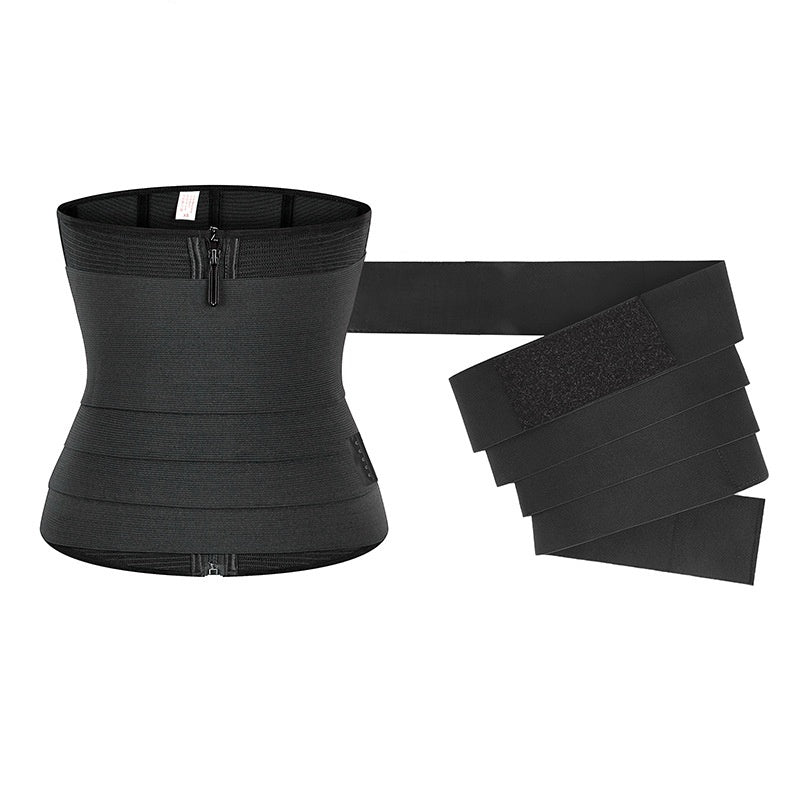 Detachable strap tight waist trainer, tummy control belt for sports shaping, zipper waist clip, waist support, body shaper for women