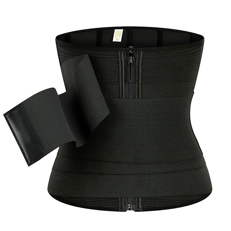 Detachable strap tight waist trainer, tummy control belt for sports shaping, zipper waist clip, waist support, body shaper for women
